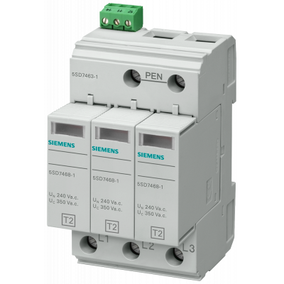 Surge arrester type 2 requirement class C, UC 350 V protection modules pluggable.. 5SD74631