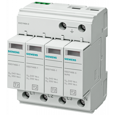 Surge arrester type 2 requirement class C, UC 350 V protection modules pluggable.. 5SD74640