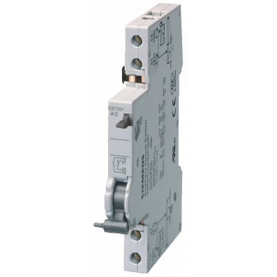 Auxiliary current switch with test button 1 NO + 1 NC for miniature circuit breaker 5SL, 5SY, 5SP incorporated switch 5TL1, RCBO 5SU1, RCCB 5SV. 5ST30102