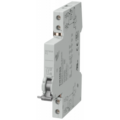 Fault signal contact 1 NO + 1 NC for MCB 5SL, 5SY, 5SP, RCBO 5SU1, RCD 5SV. 5ST3020