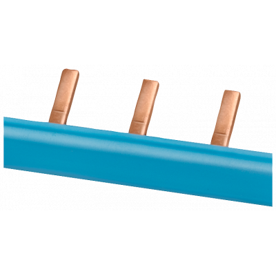 Pin busbar, 1-phase 10 mm², 13 pins, insulation blue. 5ST3761