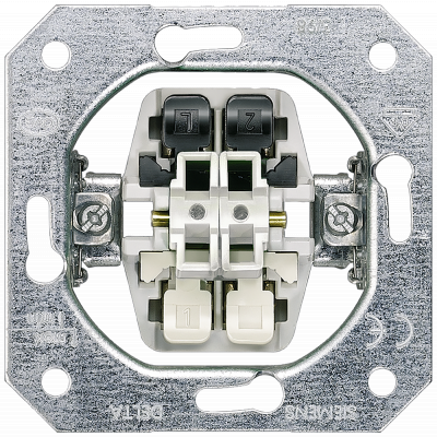 DELTA switch insert FM, 2-circuit switch screw-on 10 A 250 V. 5TA2128