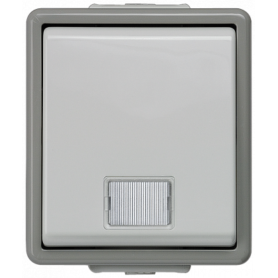 DELTA flaeche IP44, surface-m. dark gray/light gray OFF switch with pilot light, 10 A 250 V with .. 5TA4700