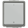 DELTA fläche IP44, SM dark gray/light gray off switch 2-pole, 10 A 250 V 66x 75 mm. 5TA4702