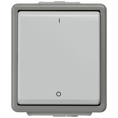 DELTA fläche IP44, SM dark gray/light gray off switch 2-pole, 10 A 250 V 66x 75 mm. 5TA4702