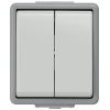 DELTA fläche IP44, SM dark gray/light gray 2-circuit switch, 10 A 250 V 66x 75 mm. 5TA4705