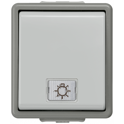 DELTA flaeche IP44, surface-m. dark gray/light gray two-way switch, 10 A 250 V 66 x 75 mm,.. 5TA4716