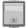 DELTA flaeche IP44, surface-m. dark gray/light gray two-way switch, 10 A 250 V with window.. 5TA4726