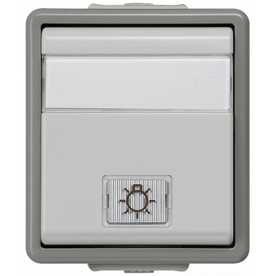 DELTA flaeche IP44, surface-m. dark gray/light gray two-way switch, 10 A 250 V with window.. 5TA4726