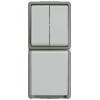 DELTA flaeche IP44, surface-m. dark gray/light gray two-circuit switch, 10 A 250 V SCHUKO socket.. 5TA4815