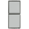 DELTA flaeche IP44, surface-m. dark gray/light gray two-way switch, 10 A 250 V SCHUKO socket.. 5TA4816