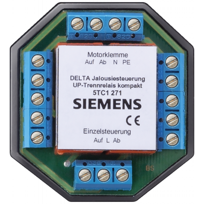 DELTA shutter/blind control FM isolating relay compact with secondary input 3 A, 230 V AC for standard FM boxes 60 mm. 5TC1271