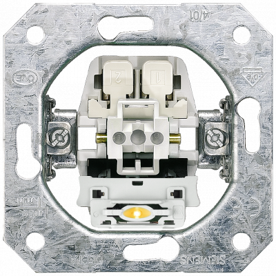 DELTA pushbutton device insert, flush-m. with continuous lighting 1 CO contact, with N terminal.. 5TD2117