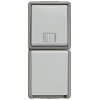 DELTA flaeche IP44, surface-m. dark gray/light gray pushbutton, 10 A 250 V SCHUKO socket outlet with.. 5TD4811