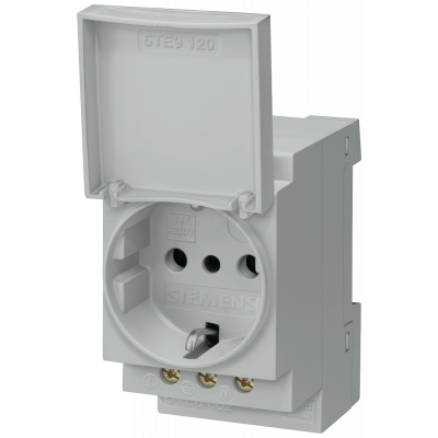 Socket outlet 16A with cover, without approval acc. to DIN VDE 0620 and CEI 23-5 for mounting in DB.. 5TE6802