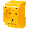 SCHUKO socket outlet 16 A yellow acc. to DIN VDE 0620 for installation in distribution boards. 5TE6810