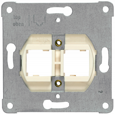 Support plate white insert for mounting up to 2 modular jack connectors.. 5TG20582