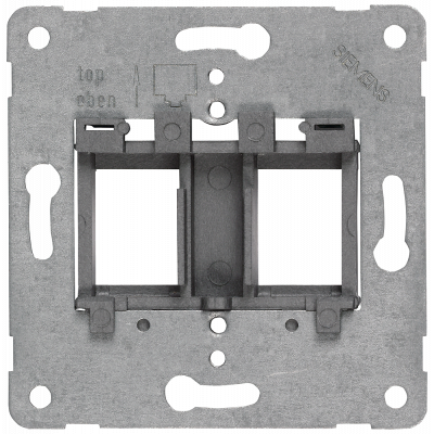 Support plate silver insert for mounting up to 2 modular jack connectors.. 5TG20584