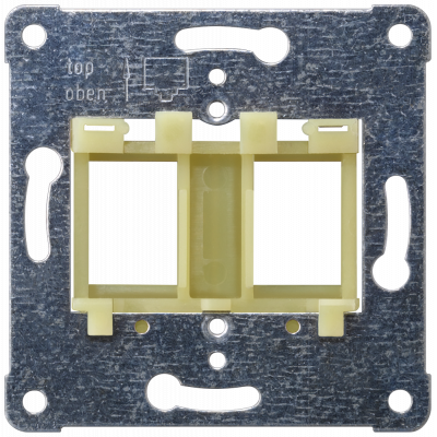 Support plate yellow insert for mounting up to 2 modular jack connectors.. 5TG2081