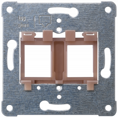 Support plate brown insert for mounting up to 2 modular jack connectors.. 5TG2084