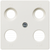 DELTA i-system, titanium white antenna cover plate 55x 55mm for radio/TV/2xSAT connection.. 5TG2565