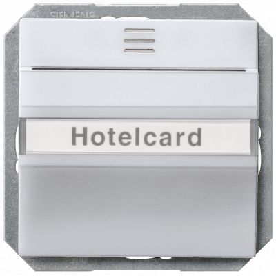 DELTA i-system hotel card switch, illuminated, aluminum metallic, 55x 55 mm. 5TG4821