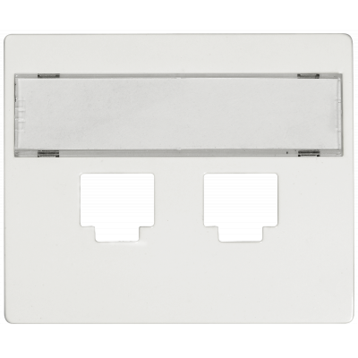 IRIS cover plate, can be labeled, for adapter 2x RJ11, 45 polar white. 5TG55331WH