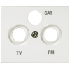 IRIS cover plate for R, TV, SAT socket, 3 holes polar white. 5TG55352WH