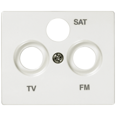 IRIS cover plate for R, TV, SAT socket, 3 holes polar white. 5TG55352WH