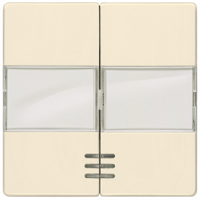 DELTA i-system, electric white rocker with window, with label for two-circuit/double two-way switch.. 5TG6283