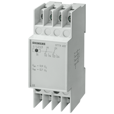 Voltage relay T5570 230/400 V AC 2 W 0.85/0.95 with transparent cap. 5TT3403