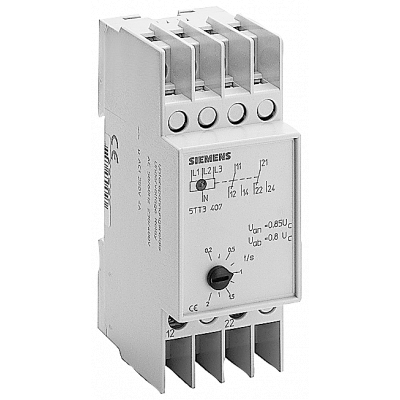 Voltage relay 230/400 V AC 2 W short time 20 ms with transparent cap. 5TT3407