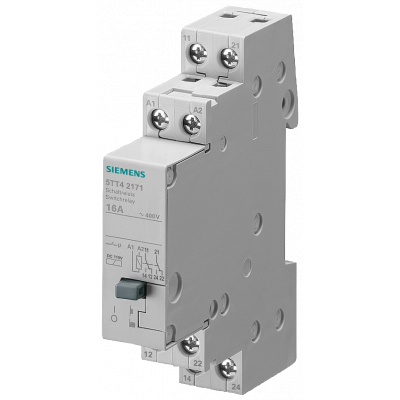 Switching relay with 2 change-over contacts, contact for 230 V AC, 400 V 16 A control 110 V DC. 5TT42171