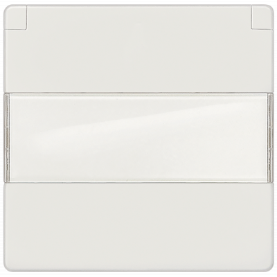 DELTA i-system, titanium white cover plate with hinged lid 55 x 55 mm, with label.. 5UH1081