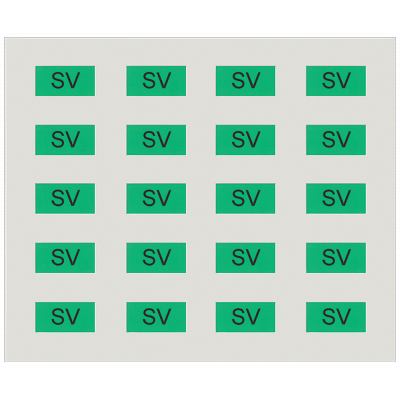 Labeling sheet with 20 self-adhesive labels in green for labeling SCHUKO.. 5UH1084