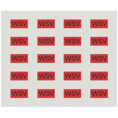 Labeling sheet with 20 self-adhesive labels in red for labeling SCHUKO.. 5UH1086