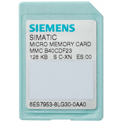 SIMATIC S7, МИКРОКАРТА ПАМЯТИ MMC ДЛЯ S7-300/C7/ET 200, 3.3 В NFLASH, 64 КБАЙТА. 6ES79538LF310AA0