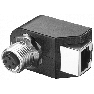 IE M12 Panel Feedthrough from M12 to RJ45 connection system. 6GK19010DM202AA5