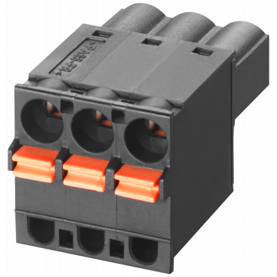 Push-in terminal block for SCALANCE XB-000, 3-pin for power supply, 24 V AC/DC. 6GK59801CB100BA5