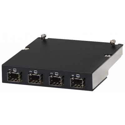 Media Module for RUGGEDCOM RSG2488, 4 x SFP-slot, Supporting 100BASE-FX, 1000BASE-X SFPs, SFPs are not included. 6GK60008FG504EA0