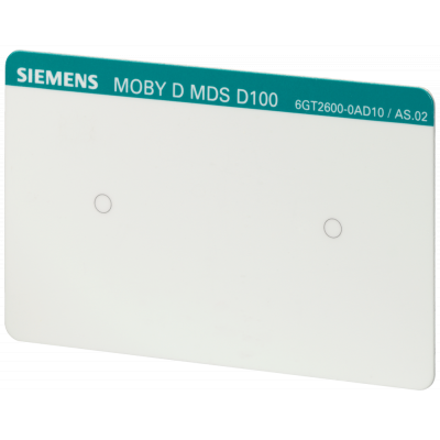 Transponder MDS D100 PVC ISO Card, RF200/RF300 ISO/MOBY D, ISO 15693, 112 byte. 6GT26000AD000AX0