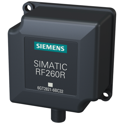 SIMATIC RF200 reader RF260R IO-Link interface V1.1  IP67, -25 to +70 °C  75x 75x 40 mm  with integrated antenna 32 Byte IO  230 Kbps. 6GT28216BC32