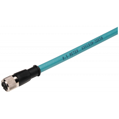 PROFIBUS M12 plug-in cable, (ET 200) pre-assembled PB FC trail. cable+2 M12 connector, 0.5 m. 6XV18303DE50