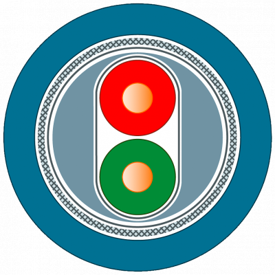 PROFIBUS FC process cable, haz. appl., blue jacket, 2-core shielded, sold by the meter. 6XV18305EH10