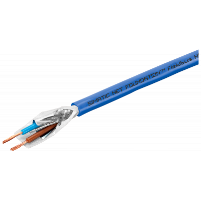 Foundation Fieldbus cable, haz. appl., blue jacket, 2-core shielded, sold by the meter. 6XV18305GH10