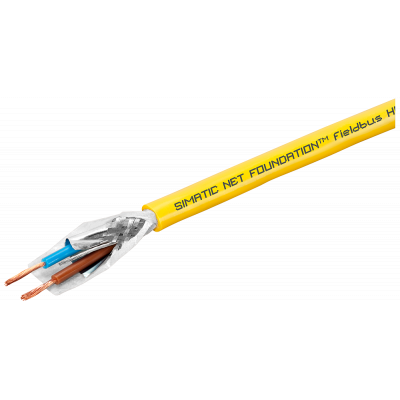 Foundation Fieldbus cable, hazardous appl., yellow jacket, 2-core shielded, sold by the meter. 6XV18305HH10