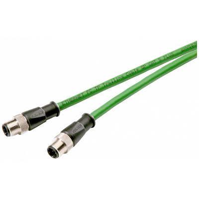 IE Cable M12-180/M12-180 2 x 2, M12 connector (D-coded), Cat 5e, 0.3 m. 6XV18708AE30