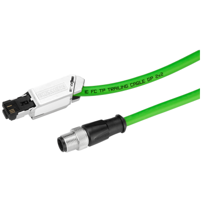 IE Cable 2x2, 1x M12-180 Plug (D-coded), 1x IE FC RJ45 Plug 145, Cat 5e, 2 m. 6XV18715TH20