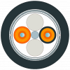 FO Ground Cable 50/125/1400 (OM 2), Multimode, 2x2 SC plug, pulling aid, 100 m. 6XV18736GT10