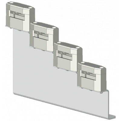 Stab Universal busbar support 4-pole stepped, 30 x 10 mm.. 8GF5761